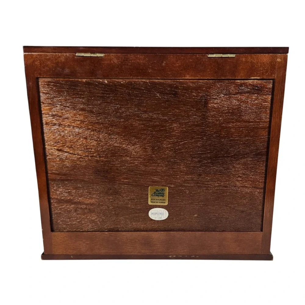 The Bamboo Co Wooden Desktop File Organizer Mail Sorter Cabinet Cherry Finish
